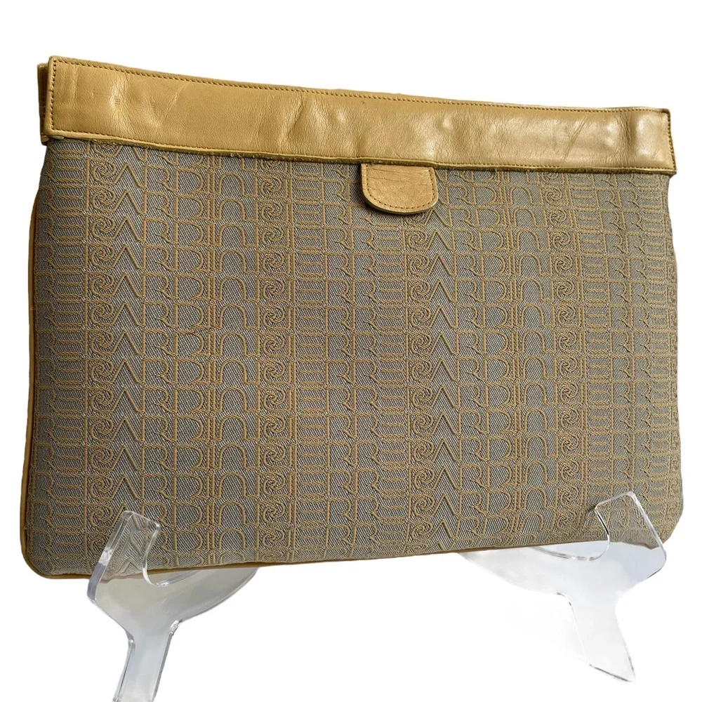 Vintage 80s Pierre Cardin Monogram Logo Clutch Bag
